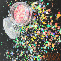 Essaco Körömdíszítő - Flakes - Rainbow - Red (83023)