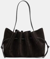 Yuzefi hobo táska női velúrbőr SCALLOP SHOULDER - barna Univerzális méret