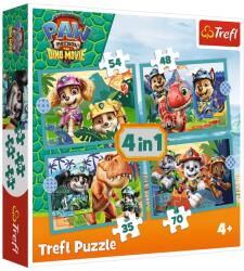 Trefl Paw Patrol - Aventuri pe Insula Dinozaurilor, set de puzzle 4-în-1 - Trefl (34687) Puzzle