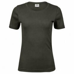 Tee Jays Tricou de damă cu mânecă scurtă Interlock - Închisă verde | M (TJ580N-1000340217)