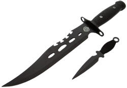 Depox Cutit de vanatoare DEPOX®, Goldur Blade, 36 cm, negru, husa piele (1859)