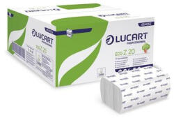Lucart Kéztörlő, Z hajtogatott, 2 rétegű, 200 lap, Slim adagolóhoz, LUCART "ECO Z 20", fehér 15 csom (UBC91)