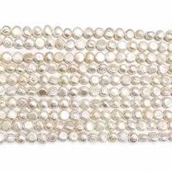  Margele Perle de Cultura Albe Disc Neregulate 5-7x6-7 mm Sirag 36 cm