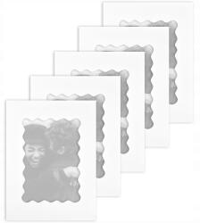 Manufaktura Ram 5 db-os paszpartu készlet, fehér, 24x30 kerethez, 18x24 képablak, hullámos (5szt_falowane_białe_passe_24x30_okno_18x24_cm)