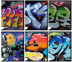 Nebulo Vegyes mintás tűzött füzet A/4, 40 lap sima, prémium, Graffiti minták, Nebulo (NEB-SI-N1-GRAFFITI-A4) - officetrade
