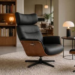 IV Interior Concept Fotoliu pivotant, functie relax, piele sintetica si furnir de nuc VOGUE (A-48798 VC)