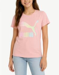 PUMA Clasics Shiny Color Logo Tee Pink - magazinko