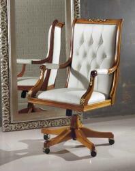 Settimo Scaun de birou clasic Tramonto din lemn tapitat, rotativ, stil italian (EU401)