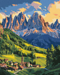 Ideyka Set pictura pe numere, cu sasiu, Rasarit in Dolomiti, 40x50 cm (KHO6449)