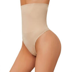 Betaven Tanga Modelatoare Dama cu Talie Inalta, Betaven, Compresie Puternica pentru Abdomen, Fara Cusaturi, Shapewear, Bej, Marime L