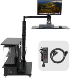  Birou mobil electric StableDesk x INGREM Floating Table, Blat plutitor pivotant, Reglabil pe inaltime, Brat monitor Max. 7 kg, Suport PC, Priza USB, R (SD-278-L-NE)