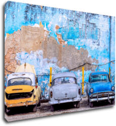 Impresi Kép Old blue cars - 70 x 50 cm
