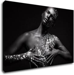 Impresi Kép Woman portrait black silver - 90 x 60 cm