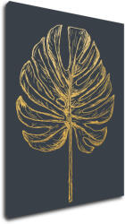 Impresi Kép Golden leaf dark background - 70 x 90 cm
