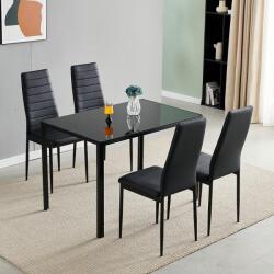 Avenberg Set de dining 4x scaune + masă Catini AUSTIN - Negru