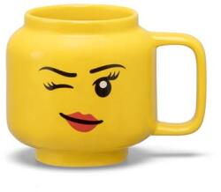 LEGO® Cana mica LEGO din ceramica, 255 ml - fata care face cu ochiul (40460803)