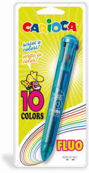 CARIOCA Pix cu 10 culori fluorescente, corp transparent color, blister, CARIOCA (CA-41500) - forit