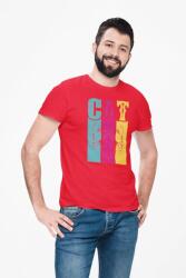 D&B Férfi/Unisex Póló ST00206 Cat Piros-Méret M (ST00206CatRedM)