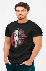 D&B Money Heist Férfi/Unisex Póló, Fekete, XL (MOXL0002Black)