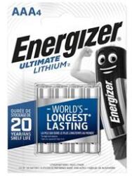 Energizer Elem, AAA mikro, 4 db, Lítium, "Ultimate Lithium" (ENERGIZER_639171) (ENERGIZER_639171)