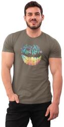 D&B Férfi/Unisex Póló MO00081 Were All Mad Here Katonai zöld-Méret 2XL (MO00081WereAllMadHereMilitary2XL)