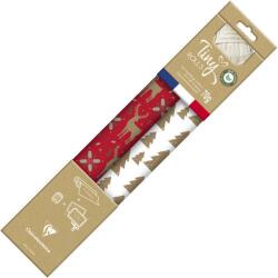 Clairefontaine Tiny Rolls, piros/fehér + szalag, kraft 70 g, 5 × 0, 35 m (223887C)