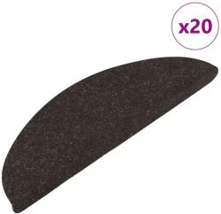 vidaXL 20 db fekete öntapadó lépcsőszőnyeg 56 x 17 x 3 cm 3365904 (3365904)