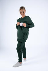  Moniel szoptatós melegítő szett hosszú pulóverrel XXL és M méretben Basic Dark Green