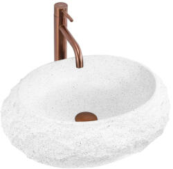 Rea Mika lavoar 50x38 cm ovale de blat alb-gri/piatră mat REA-U3223 (REAU3223)