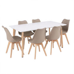 Leziter Silla 150 6+1 étkező garnitúra fehér-bézs