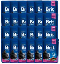 Brit Premium Adult Mix ízek 48x100 g csirke és pulyka, tőkehal tasak macskák számára