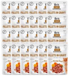 Brit Care Fillets in Gravy Mix ízek 48 x 85 g kacsából és lazacból készült filé macskák számára