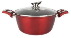 Perfect Home Cratita Pereti Grosi Aluminiu Antiaderent, Inductie, Capac Sticla, Perfect Home, Red Line, 30 cm, 7.2 l (MRK-10399)
