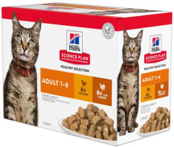 Hill's Science Plan 24x85g Hill's Science Plan Adult nedves macskatáp- Szárnyas válogatás