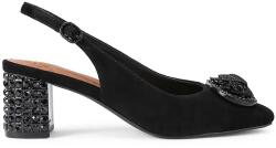 Kurt Geiger London tocuri cu călcâiul deschis din piele întoarsă Chelsea Block Sling Dr Black 9BY2-OBDYKH_99X