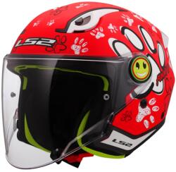 LS2 Cască de motocicletă deschisă pentru copii LS2 OF622 Funny II Paws roșie (LS366222231-MASTER)