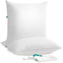 SONGMICS 2db puha párna, 1500g töltettel, 60°-on mosógépben mosható, tárolótáskával, fehér 80x80cm (TBP002W02)