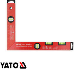 TOYA YT-70744 derékszögű vízmérték, alu profil, 4 libella - 30x40 cm (YT-70744)