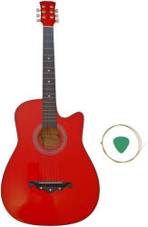 DEPOX Chitara clasica din lemn DEPOX®, Red Raven, 95 cm, model Cutaway, rosie, pana inclusa (1910)