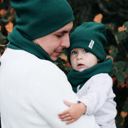 Pippadu Beanie sapka-sál szett - örökzöld