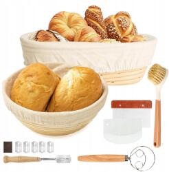 Bedee Natúr rattan kosár tortafőzéshez szett 2x kerek+ovális (forma do garowania ciasta)