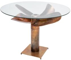 Invicta interior Masa dining rotunda Ocean cu blat din sticla securizata, 105 cm (39922)
