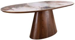 Invicta interior Masa de dining UNIQUE 160-200cm extensibila, blat ceramic cu aspect de lemn de nuc, aspect de piatra naturala (47676)