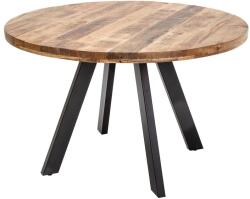 Invicta interior Masa dining rotunda Iron Craft cu blat din lemn de mango, 120 cm (39584)