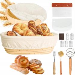 Bedee Natúr rattan tortabevonó kosár kerek 23 cm+ ovális 25 cm (koszyk do wyrastania chleba---bedee)