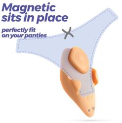  Stimulator Portabil Crushious Atlantis cu Fixare Magnetica, Telecomanda Wireless, 9 Moduri Vibratii, Silicon, USB, Bej Vibrator