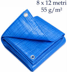  Prelata impermeabila multifunctionala, 8x12 m, inele metalice de fixare, PE 55 g/mp (WM55.8x12.BLUE)