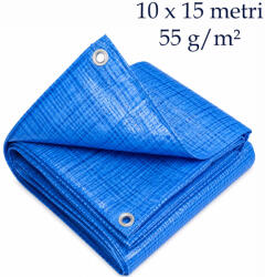  Prelata PE cu inele metalice rezistente, 10x15 m, protectie sporita, densitate 55 g/mp (WM55.10x15.BLUE)