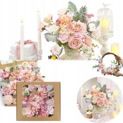 Bedee Rózsaszín-lila műrózsa díszdobozban, ajándéknak és dekorációnak is tökéletes (Sztuczne róże w pudełku upominkowy)