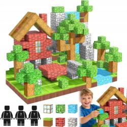  Mágneses építőkocka szett Mágneses építőkockák 3d 3 db 100 El. figura ( Magnetyczny Zestaw Klocków)